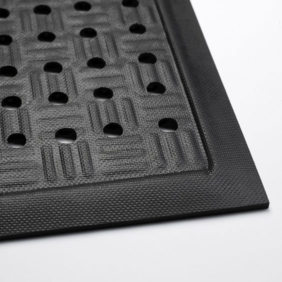 Deck Plate Anti-Fatigue Mats - SOLID BLACK
